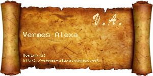 Vermes Alexa névjegykártya